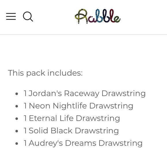 🛍️Rabble hoodie NEON DREAM drawstring pack set of 5 - Picture 3 of 3